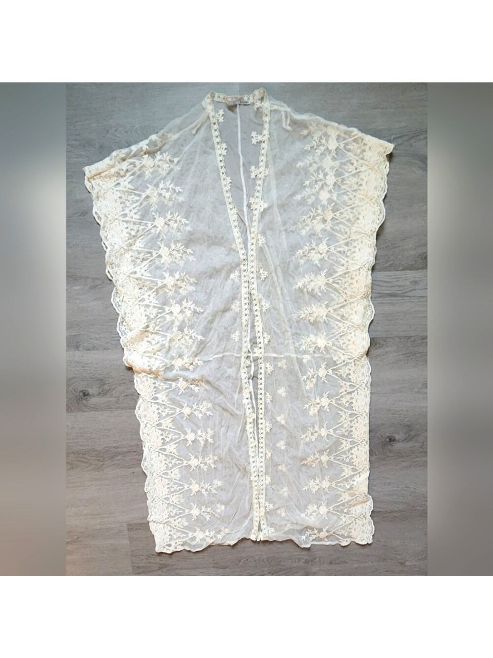 Go Jane Women's Sleeveless Embroidered Sheer Bohemian Boho Chic Cover-Up S/M